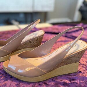Miu Miu Patent Leather Pink Nude Wedge